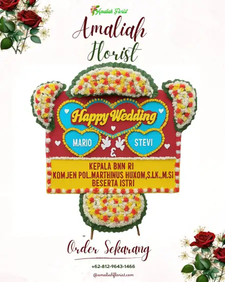 Papan Bunga Pernikahan Saganten